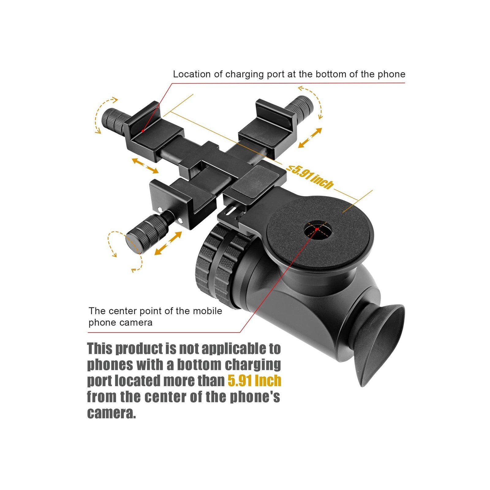 Scope Side Camera Adapter Bracket - to Be Used with Phone - for Outdoor Scenes