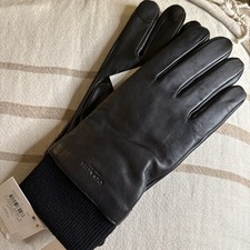 Coach men  s Knit Cuff Tech Leather Glove - Size Small - Black