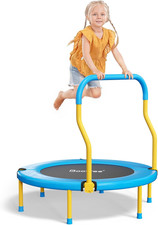 36 Inch Mini Trampoline for Kids, Indoor Outdoor Trampoline with Foam Handle, Ma