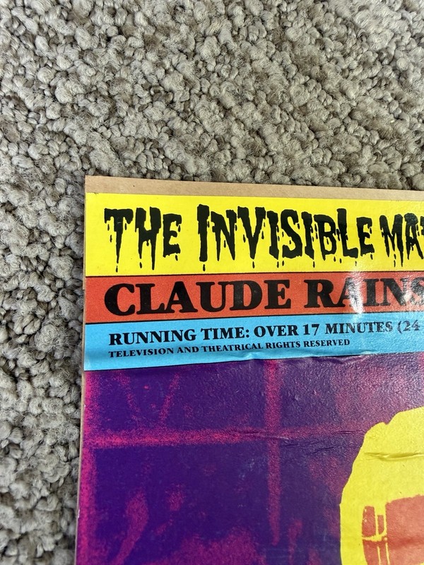 Original Universal 8 THE INVISIBLE MAN Super 8 Cover Art/Sleeve Art Claude Raine