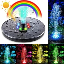Solar Fountain with Light Show, Floating Solar Pool Fountains for Above Ground