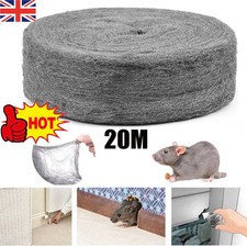 20M Steel Wire Wool Roll For Rats Mice Gap Blocker Polishing Cleaning Remover UK