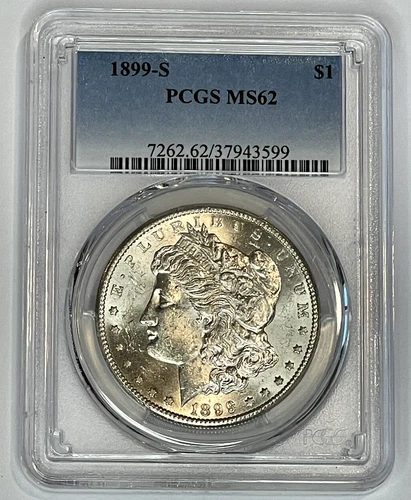 1899-S Morgan Silver Dollar $1 PCGS MS62 ~ Better Date ~ Blazing Luster !