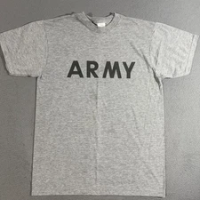 ARMY T-Shirt Men's Size Medium Gray Physical Fitness Uniform Short Sleeve Tee