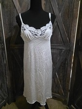 NWOT XL white satiny lace nightgown chemise slip dress Babydoll