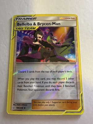 Bellelba & Brycen-Man #186/236 Sun & Moon - Cosmic Eclipse 2019 Reverse Holo NM
