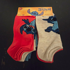 Disney Stitch Themed No-show socks.The Set Includes 8 Pairs Brand New Size 4-10