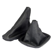 Schaltsack & Handbremsmanschette f�r BMW 3er E46 Bj 1998-2007 Echt Leder Schwarz