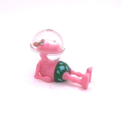 Werbefigur Maskottchen Onken Frufoo Beaches 2001 Rosa Ede Elch mit Helm