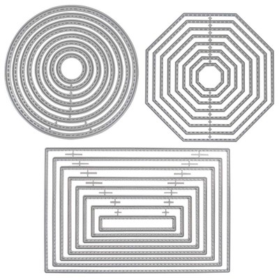 3 Different Shapes of Cutting Dies Stencil Metal Template Molds (Rectangle, C...