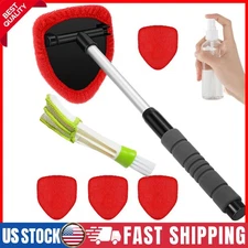 Windshield Cleaning Tool Kit Car Window Glass Wiper Cleaner Brush Pad Extendable