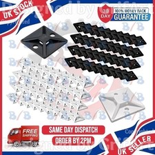 CABLE WIRE TIE MOUNTS PACK OF 40 SELF ADHESIVE SQUARE CORD CLIPS STICKY BASE PAD