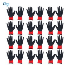 M-Size Large Work Gloves Crinkle Latex 12 Pairs Rubber Coated Safety