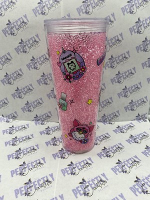 24 Unzen Strass gefüllt Becher, Girly, Pink, 90 s Themed, Furby, Polly Pocket