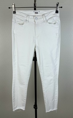 PAIGE Damen Gr. W26 / XS 34 stretch Jeans Hoxton Ankle weiß Jeanshose Denim 002