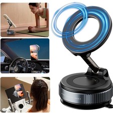360  Adjustable Magnetic Vacuum Suction Cup Car Phone Holder Mount For MagSafe
