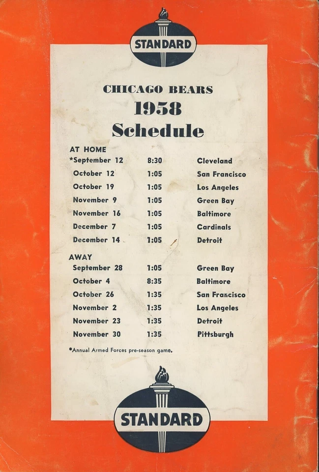 1958 NFL Chicago Bears Football Team Guide & Records - Image 2 of 2