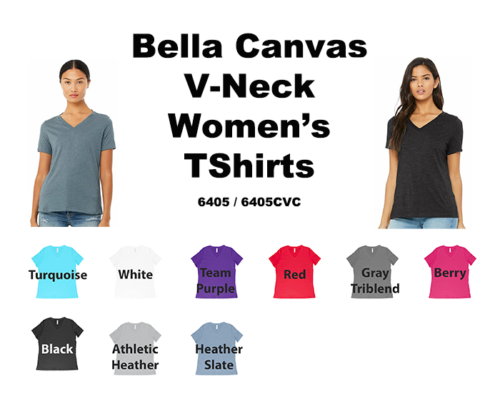 BELLA + CANVAS Womens V-Neck Short Sleeve Jersey T Shirt XS to 2XL 6405/6405CVC