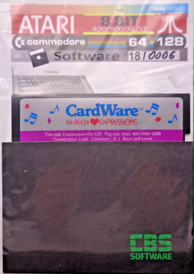 ATARI XL/XE & COMMODORE 64/128 -- CARDWARE (HI TECH EXPRESSIONS - DISK)
