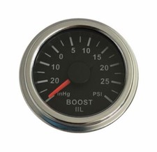 Boost Gauge -30 Inhg To 30 Psi 252mm Blackchrome White Led 001-bs-bc