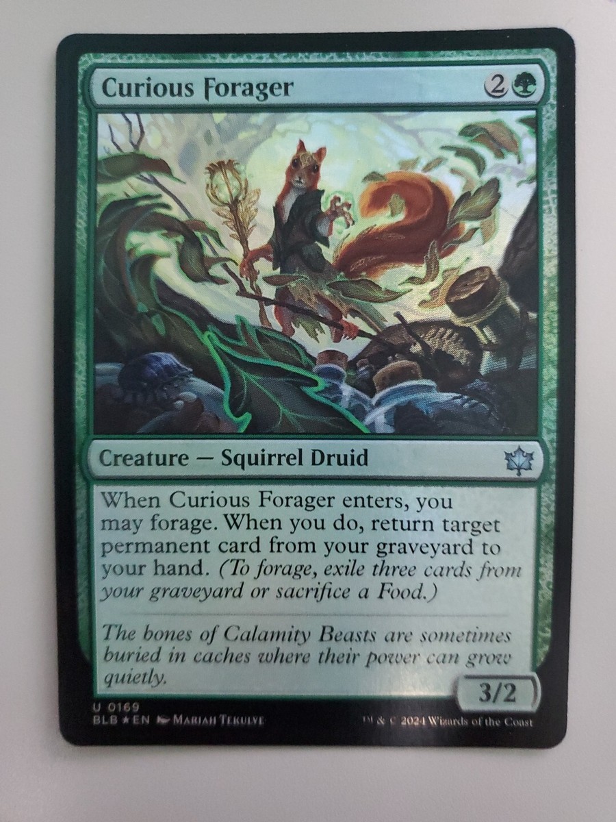 mtg forage cards MTG Curious Forager Bloomburrow 0169 Foil Uncommon