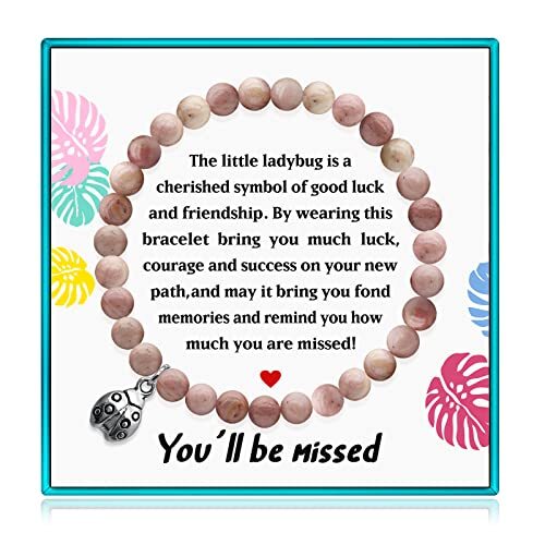 Retirement Ladybug Beads Farewell Bracelet Gifts for Coworkers Women Going Away