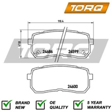 Brake Pads Set Rear Torq Fits Kia Sedona Sorento Hyundai iload + Other Models