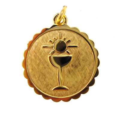 Charm LaMode Gold Elektroplate KOMMUNIONKELCH Scheibe 22mm