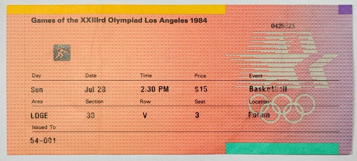 1984 USA Olympic Basketball Ticket Michael Jordan Debut | eBay