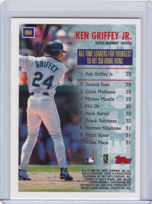 DA: 1999 Topps Record Numbers Baseball Card #RN4 Ken Griffey Jr