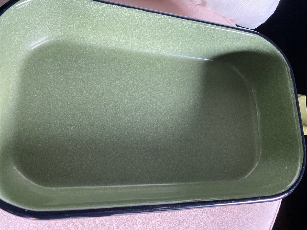Vintage Baumann Tirol Floral Painted Enamel Casserole Baking Dish