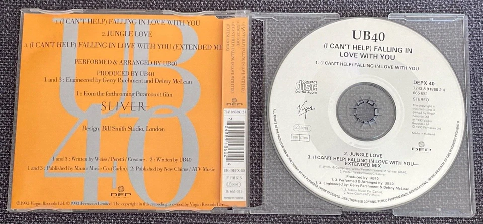 UB40 - (I CAN´T HELP) FALLING IN LOVE WITH YOU - Maxi-Single - Virgin Rec. 1993 - Bild 2 von 3