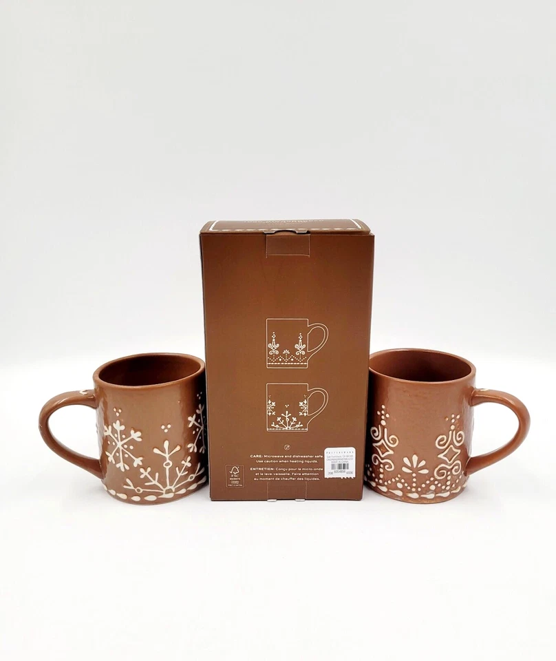 Juego de 2 tazas de gres de jengibre helado Pottery Barn NUEVO Foto 2 de 2