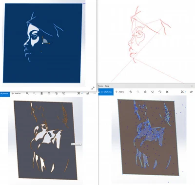 18 File DXF CNC g-code Industrial Laser Cut WOMAN'S FACE
