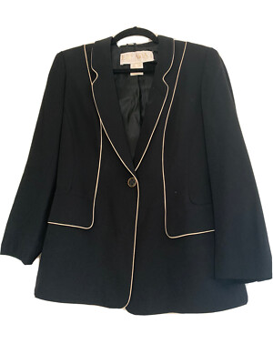 Esacada Margaretha Ley Blazer/ Jacket Piped Detail Sz US 8 Germany