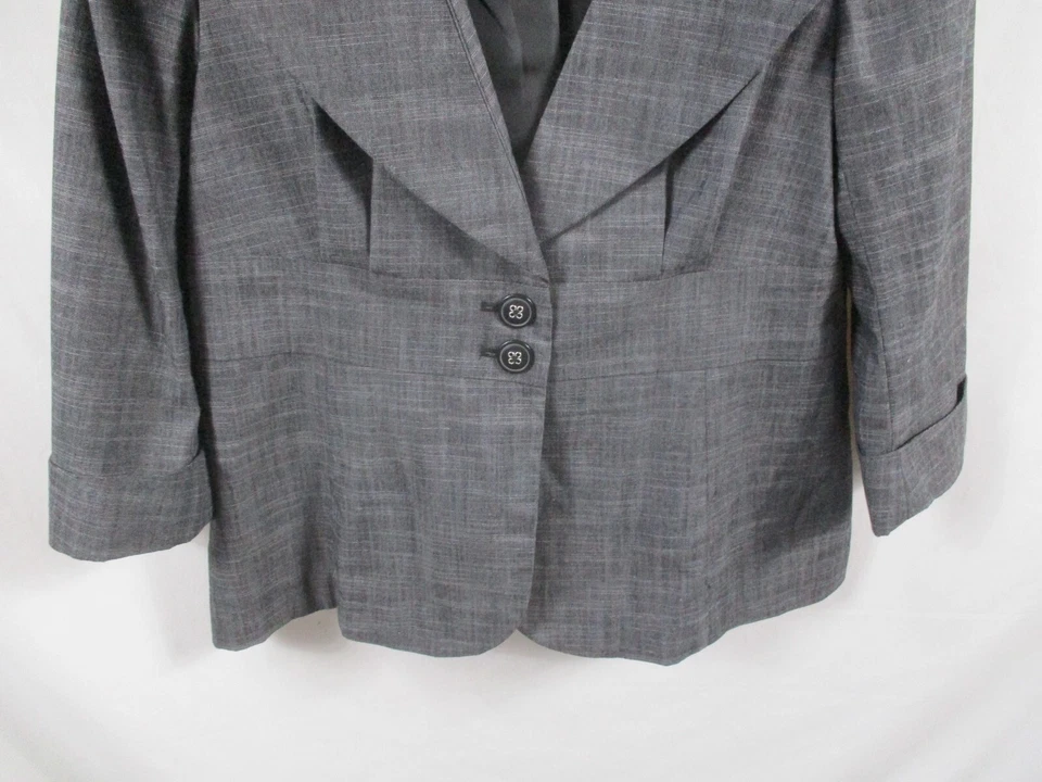 Carole Little Womens Coat Large Button Long Sleeve Collared Cuff Bow Cotton - Изображение 3 из 4