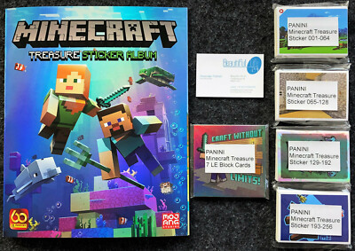 PANINI Minecraft Treasure (2021) Sticker Sammelalbum inkl. 256 Sticker / 7 LE TC