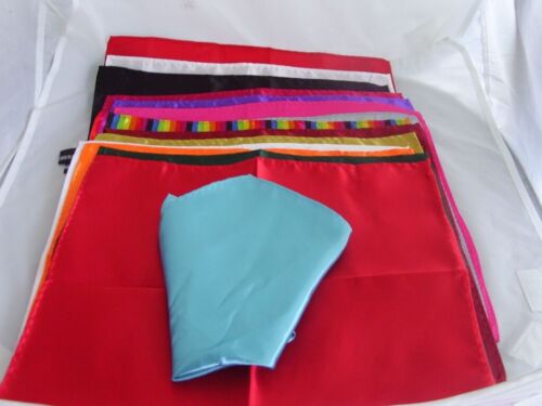 <SALE> 20 Assorted Colours Polyester Top Pocket Hankies-12" x 12'" = 30cm x 30cm - Photo 1/12