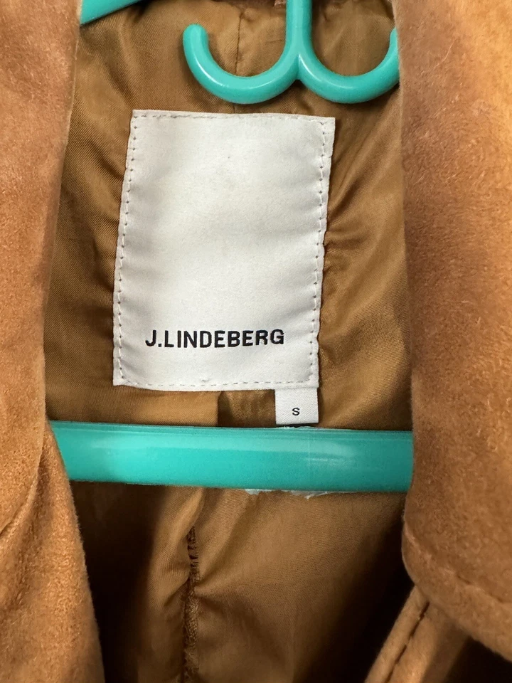 J. Lindeberg Men's Camel Suede Leather Jacket size Small - Image 2 of 4