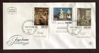 ISRAEL 1975, ART, TEL AVIV &JERUSALEM MUSEUMS, Sc 567-569 WITH TABS ON  F.D.C.