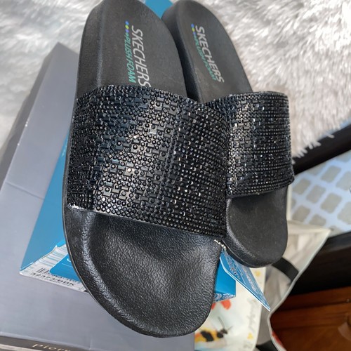 Skechers Cali Womens Plush Foam Breeze 2.0 Rhinestone Sandals Flip-Flop  Slide 7 | eBay