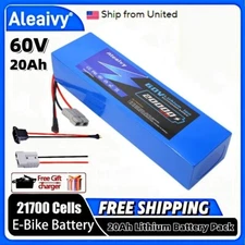 60V 20AH Lithium ion E-Bike Battery 50A BMS 3000W Electric Motor battery 50A