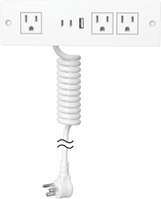 Recessed Power Strip with USB Fast Charging  AC Outlets, 5FT Cord