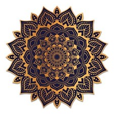 Calcomanía adhesiva mandala dorada