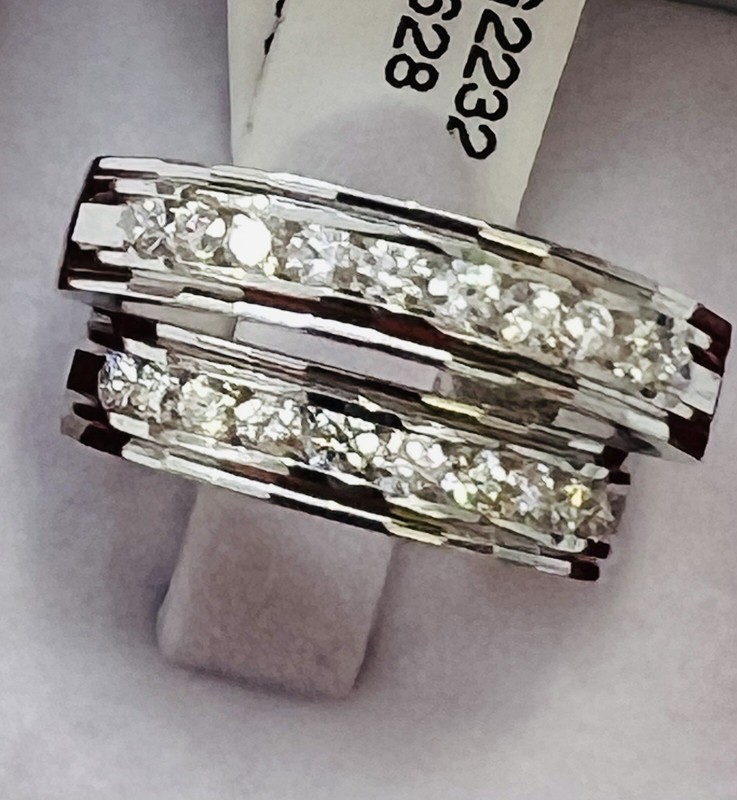 1.01 ct 14k White Gold ladies & mens Wedding Natural Diamond Ring Set His & Hers