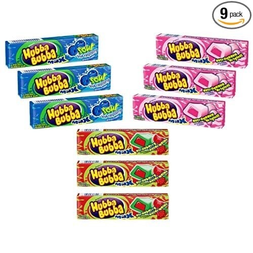 Hubba Bubba Max Kaugummi - Variety Pack 3 Geschmacksrichtungen (insgesamt 9 Packungen Kaugummi) - Bild 1 von 1