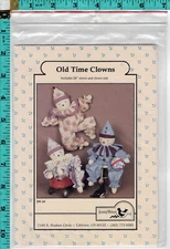 "Old Time Clowns" ©1987 Jenny Wren Ltd. Sewing Doll Craft Pattern JW-29