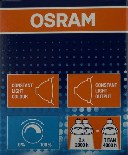 4 x Osram Titan 4000 hrs Halogen Dichroic 12V 50 Watt 51mm 10º M249 EXT F/G - Picture 5 of 9