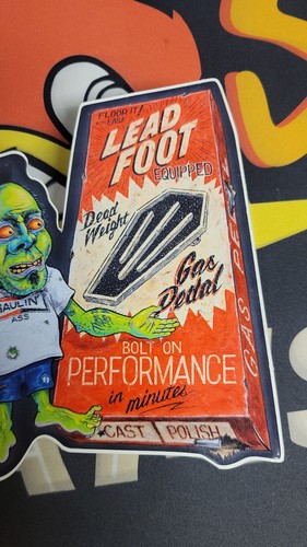 Vtg Style HOT ROD Coffin PEDAL Sticker Kustom Kulture Decal Custom Car auto Van - Picture 4 of 5