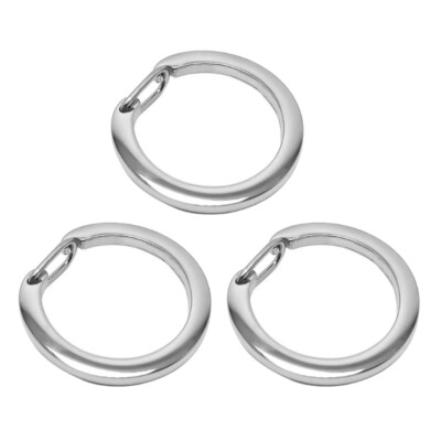 3 Pcs Metal Circular Rings Keyring Round Split Side Pushing Key Rings for Men